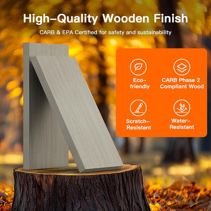 Pipishell Fluted 7 Drawers Dresser for Bedroom, 47" Wooden Drawers with Metal Handle, Dressers with Round Corner Design, Closet Storage Organizer for Bedroom, Hallway, Grey