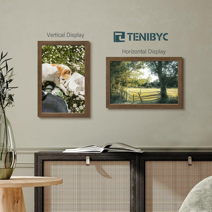 11x17 Picture Frame 3 Pack - Brown Woodgrain, Wood Photo Frame, HD Tempered Glass, Wall Gallery Poster Frame