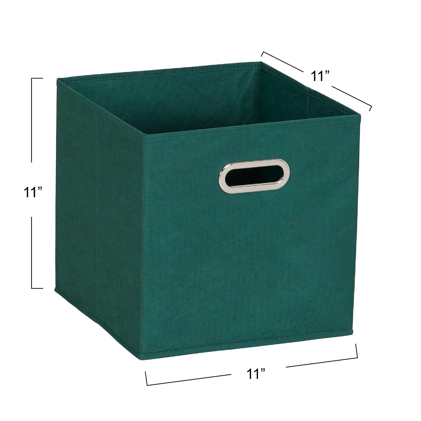 Household Essentials 6 ct Open Fabric Cube Storage Bins, Forest Green
