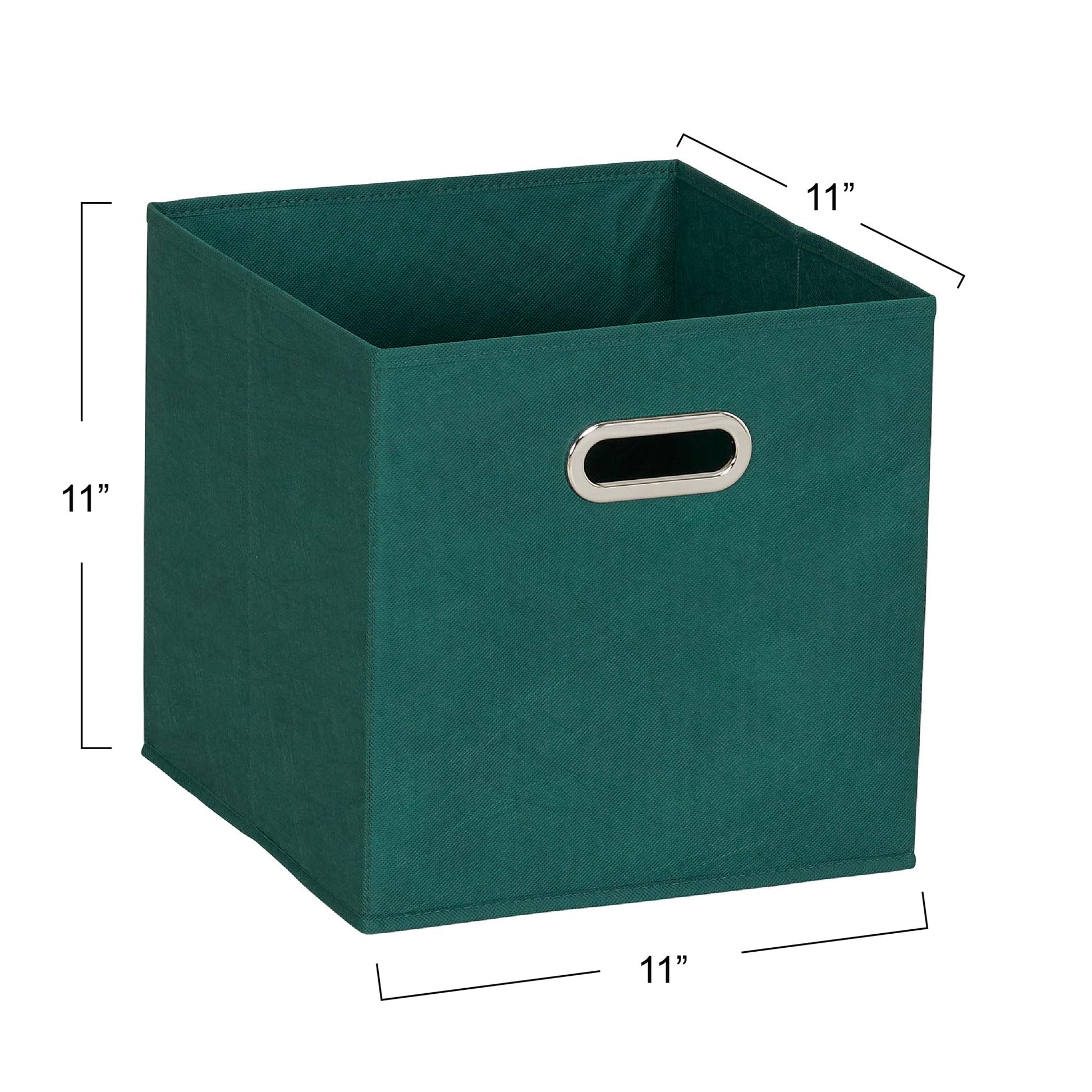 Household Essentials 6 ct Open Fabric Cube Storage Bins, Forest Green