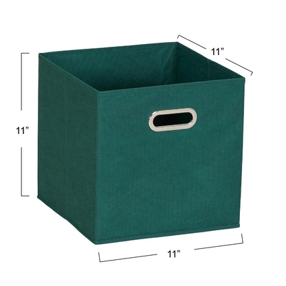 Household Essentials 6 ct Open Fabric Cube Storage Bins, Forest Green