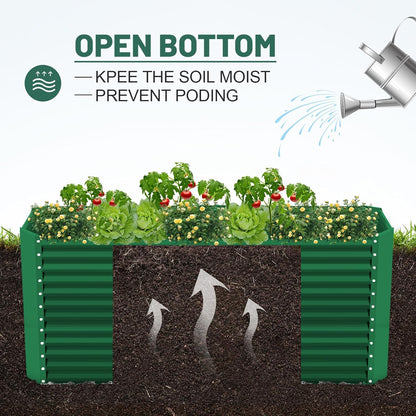 Land Guard 6x3x3ft Rectangular Galvanized Raised Garden Beds, Large-Capacity Metal Planter Box Outdoor, Durable Deep Raised Garden Bed 3ft Tall, Raised Beds for Gardening Vegetables, Forest Green