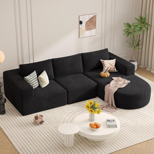 Modular Sectional Sofa with L-Shape Chaise,Cloud Sectional Modern Sleeper Couch with Deep