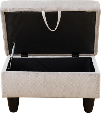 Ottoman Rectangular Storage Ottoman Bench, Footrest Stool Footstool with Lid for Living Room, Bedroom, Entryway, Brown, 28.5"x19"x17.5"