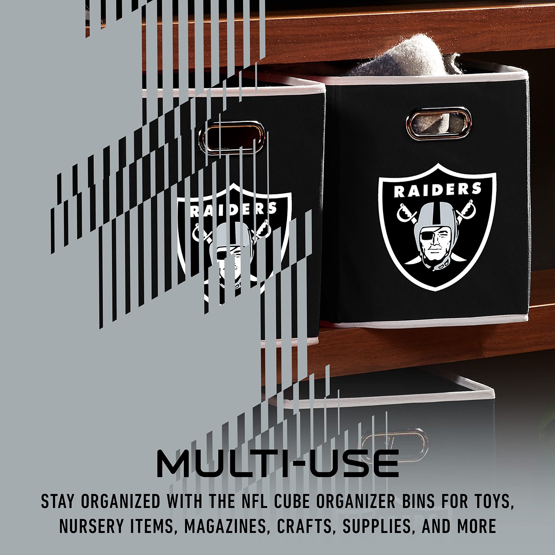 Franklin Sports NFL Oakland Raiders Collapsible Storage Bin