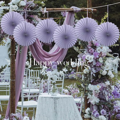 Purple Birthday Decorations,DIY Purple Paper Fans Hanging Decoration ,Party Decorations for Adults 16in,Little Mermaid Party Decor,Baby Shower Decorations 30 Color DIY Set (Light Purple)