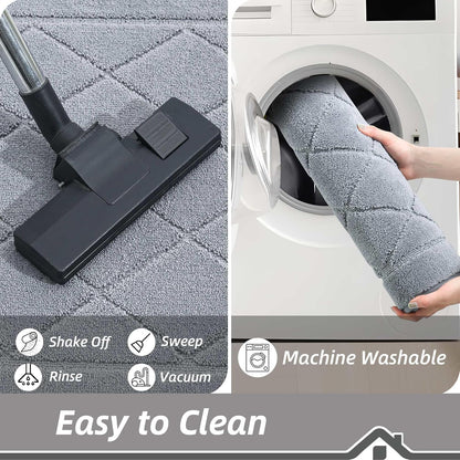 BEQHAUSE Dirt Trapper Door Mat 24" x 36", Doormat Non-Slip Entryway Rugs Washable, Dog Door Mat Stain Resistant and Absorbent Welcome Floor Mat for Front Back Door, Muddy Wet Shoes & Paws, Grey