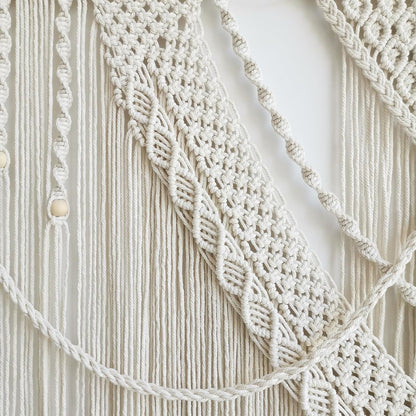 Achart Macrame Wall Hanging Large- Boho Wall Decor- large wall art- Wall Decor Living Room- Macrame Tapestry Boho Decor for Bedroom (Triangle)