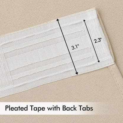 MIULEE Back Tab Cream Beige Curtains 102 Inch Long 2 Panels Set for Living Room Bedroom, Ivory Rod Pocket/Pinch Pleated Light Blocking Thermal Insulated Room Darkening Floor to Ceiling Blackout Drapes