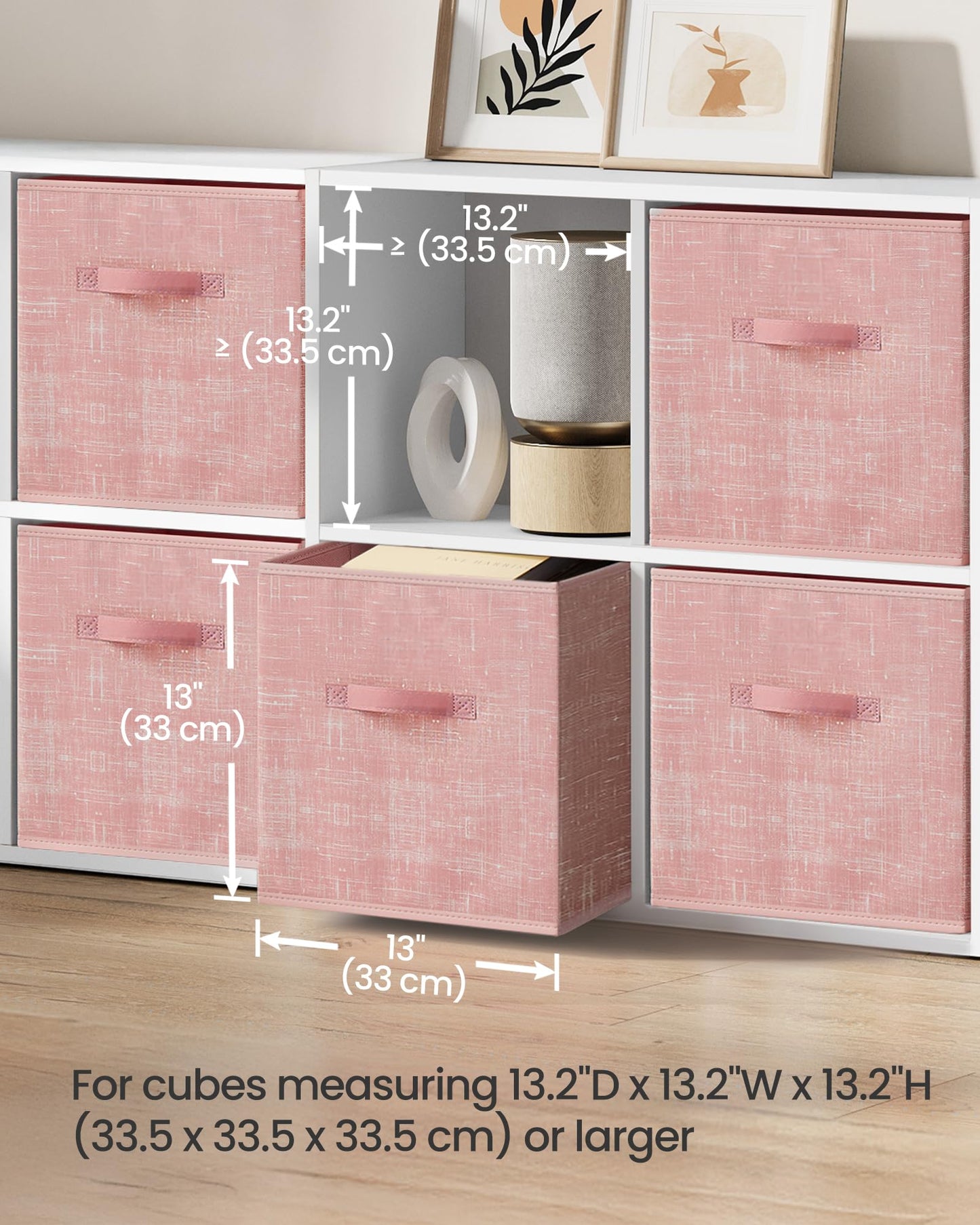 SONGMICS Storage Cubes, Set of 6, 13-Inch Foldable Closet Organizers