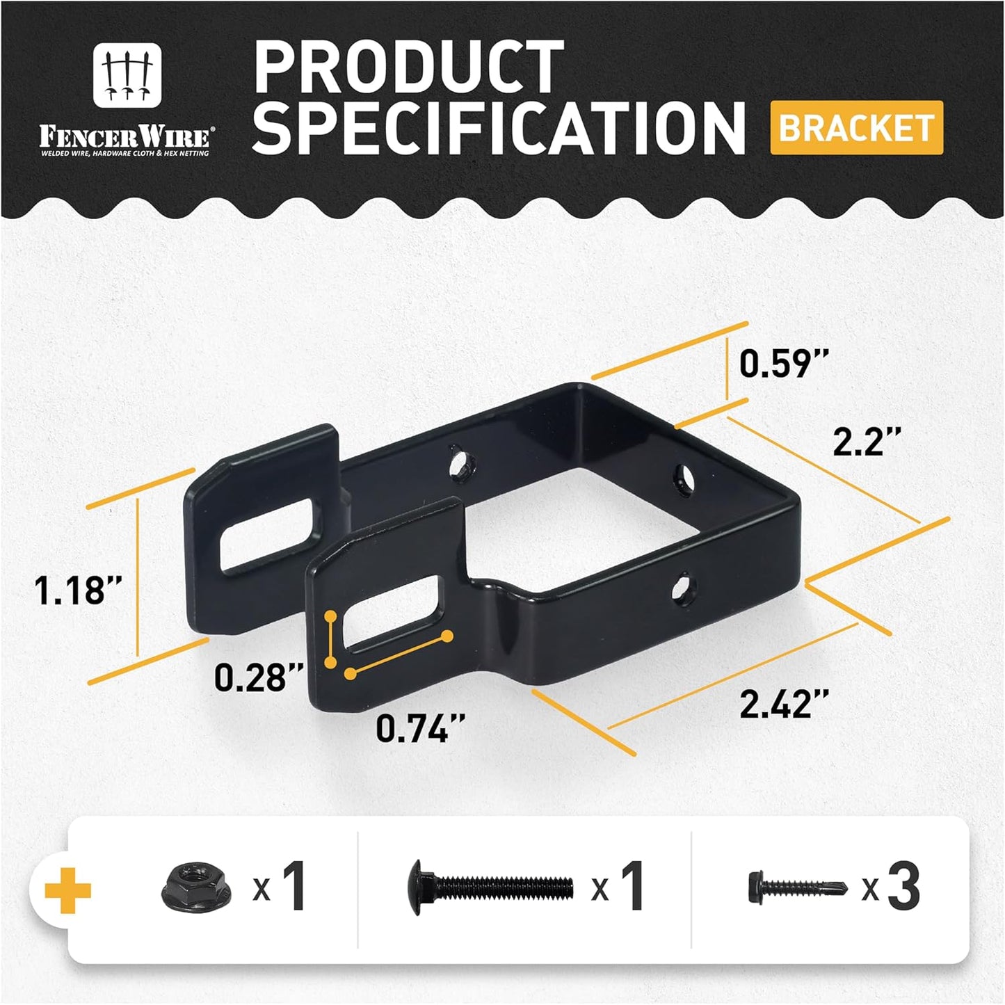 Fencer Wire Heavy Duty Garden Fence Bracket, Metal Steel Connector for Post and Panel Connection, Accessories of Metal Fencing Border