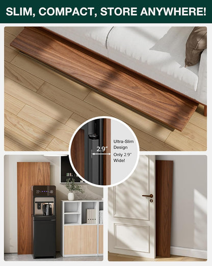 Frylr Small Folding Computer Desk – Portable 55.1 Inch Foldable Laptop Table, Collapsible and Compact for Easy and Fast Setup, Lightweight for Small Spaces, Home Craft and Study Use, Dark Walnut