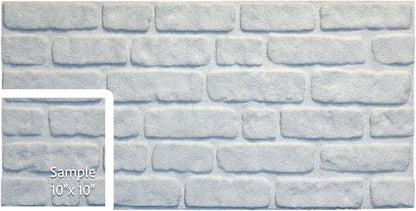 Dundee Deco 3D Wall Panels Faux Brick - Cladding White Stone Look Wall Paneling, Styrofoam, Sample, Size 10 x 10 in.