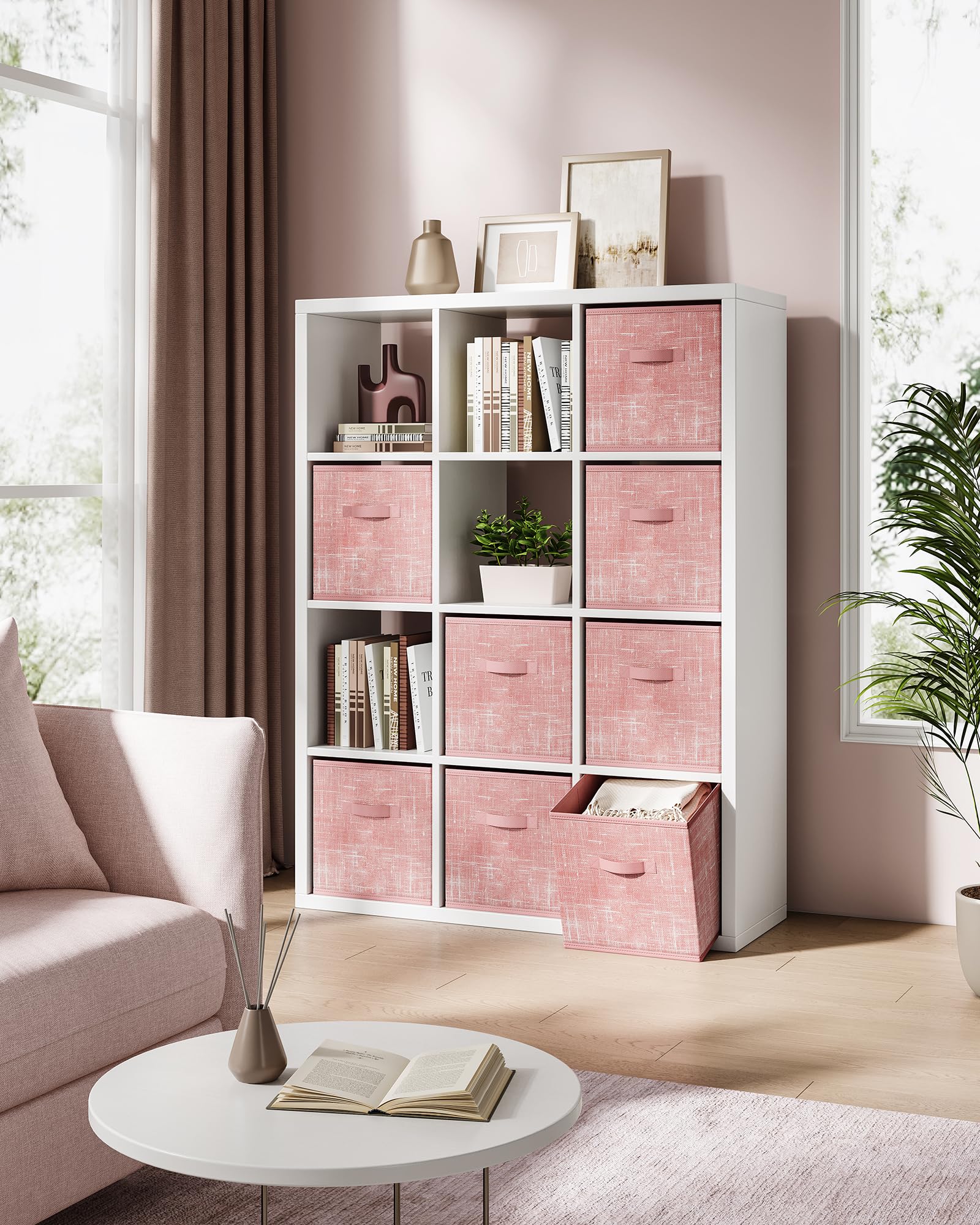 SONGMICS Storage Cubes, Set of 8, 13-Inch Foldable Closet Organizers