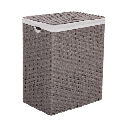 Seville Classics Premium Handwoven Portable Laundry Bin Basket with Carrying Handles, Household