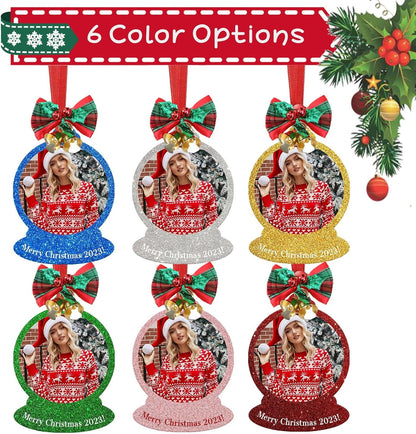 Personalized Christmas Ornament 2025, Double-Sided Photo Acrylic Customized Family Christmas Ornament Spherical with Picture for Xmas Tree Decor Custom Gifts