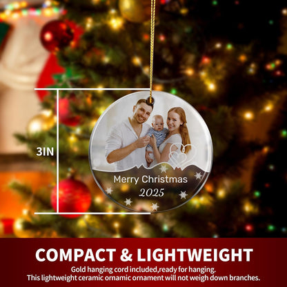 Personalized Christmas Ornaments, Custom Photo & Text 2025 Christmas Tree Ornament, Ideal for Xmas Decorations, Baby Showers, Weddings, Birthdays, Gifts for Mom, Dad, Kids, Pets, Friends