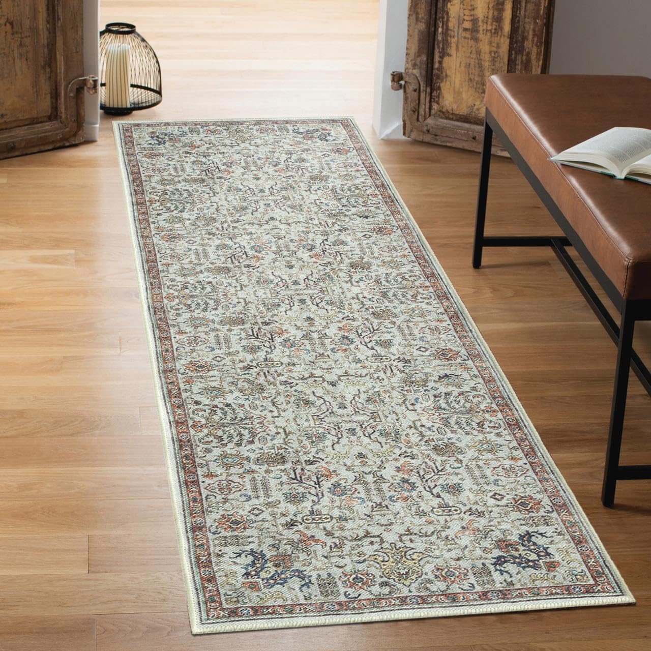 Keen Home Design 2x7 Rug - Machine Washable Runner Rug with Non-Slip Backing, Ideal for Hallway, Entryway, Kitchen, Laundry Room - Vintage, Easy Clean, Durable, Low Pile Rug - (2'6" x 7')