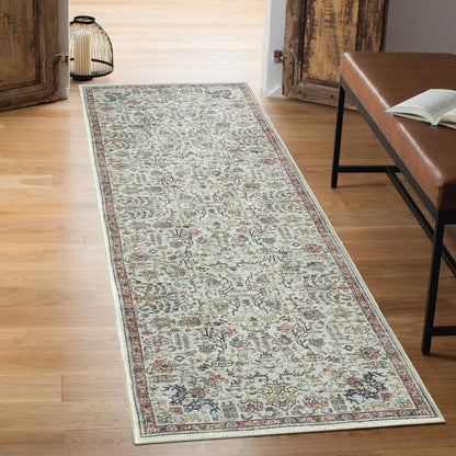 Keen Home Design 2x12 Rug - Machine Washable Runner Rug with Non-Slip Backing, Ideal for Hallway, Entryway, Kitchen, Laundry Room - Vintage, Easy Clean, Durable, Low Pile - (2'6" x 12')