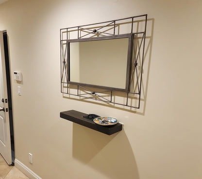 joelsantiques 24 Inch Wooden Floating Shelves for Wall - 24x8x2 in - Made of Natural Wood - Heavy Duty Rustic Wall Shelves for Bedroom - Perfect for Living Room, Kitchen - Mocha