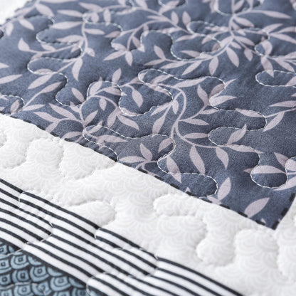 NEWLAKE Quilt Bedspread Sets - Bohemian Farmhouse Pattern Reversible Coverlet Set, Queen Size