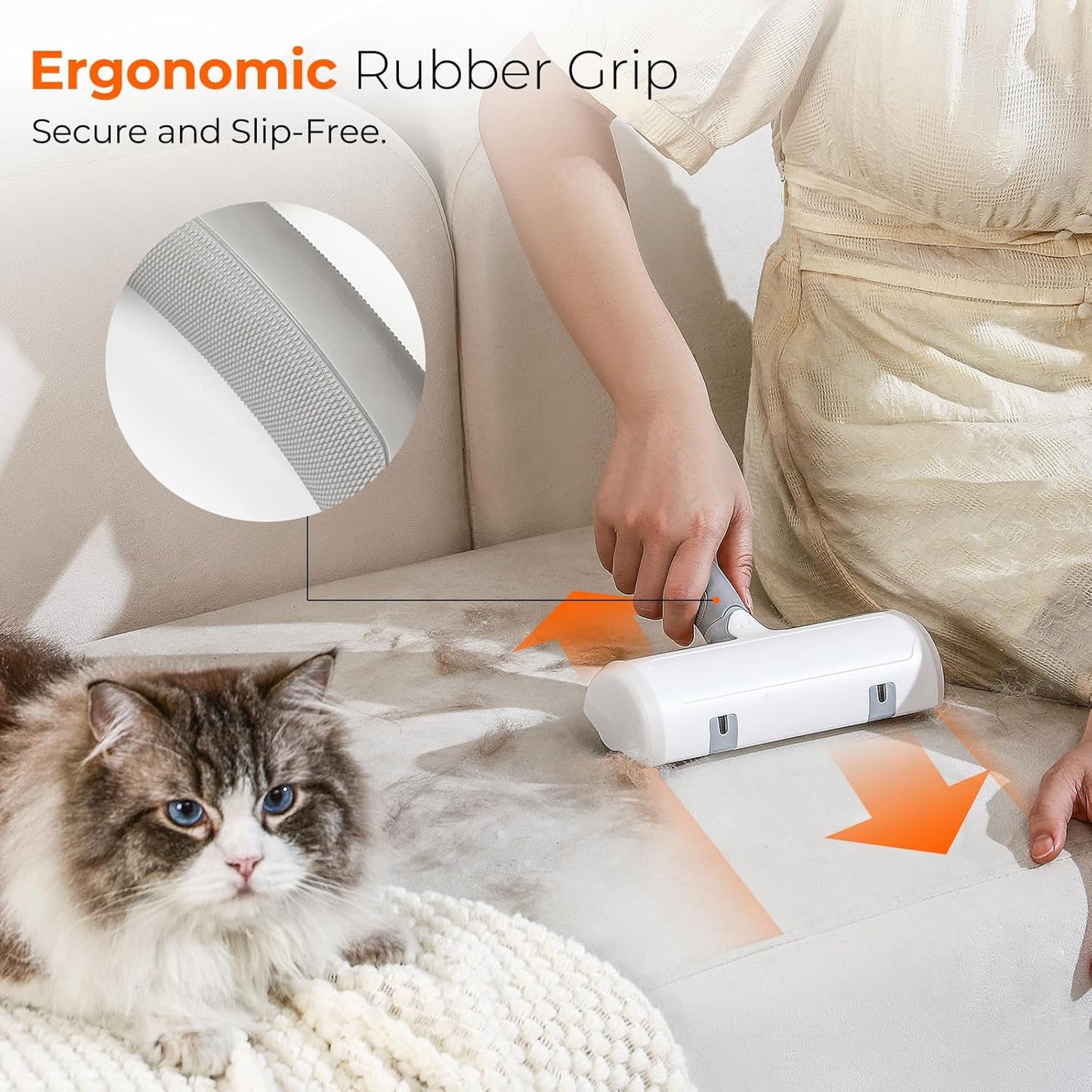 Pet Hair Remover - Reusable Lint Roller for Cats and Dogs, Effortlessly Removes Fur from Furniture, Carpets, Bedding, and Clothing, Static Cling Technology, Self-Cleaning Design