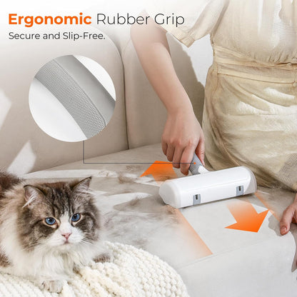 Pet Fur Remover - Pet Hair Roller Reusable for Cats and Dogs, One-Button Pop-Open, Static Cling Technology, Self-Cleaning Design