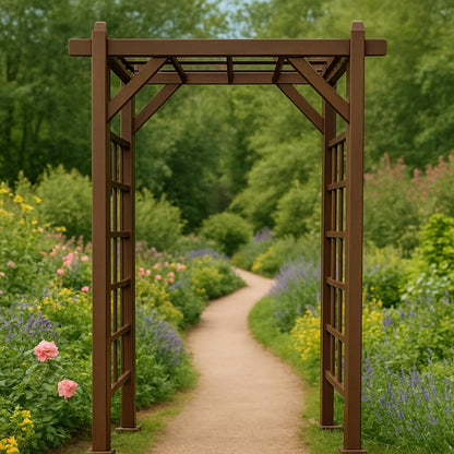 Brown Modern Aluminum Garden Arbor Arch