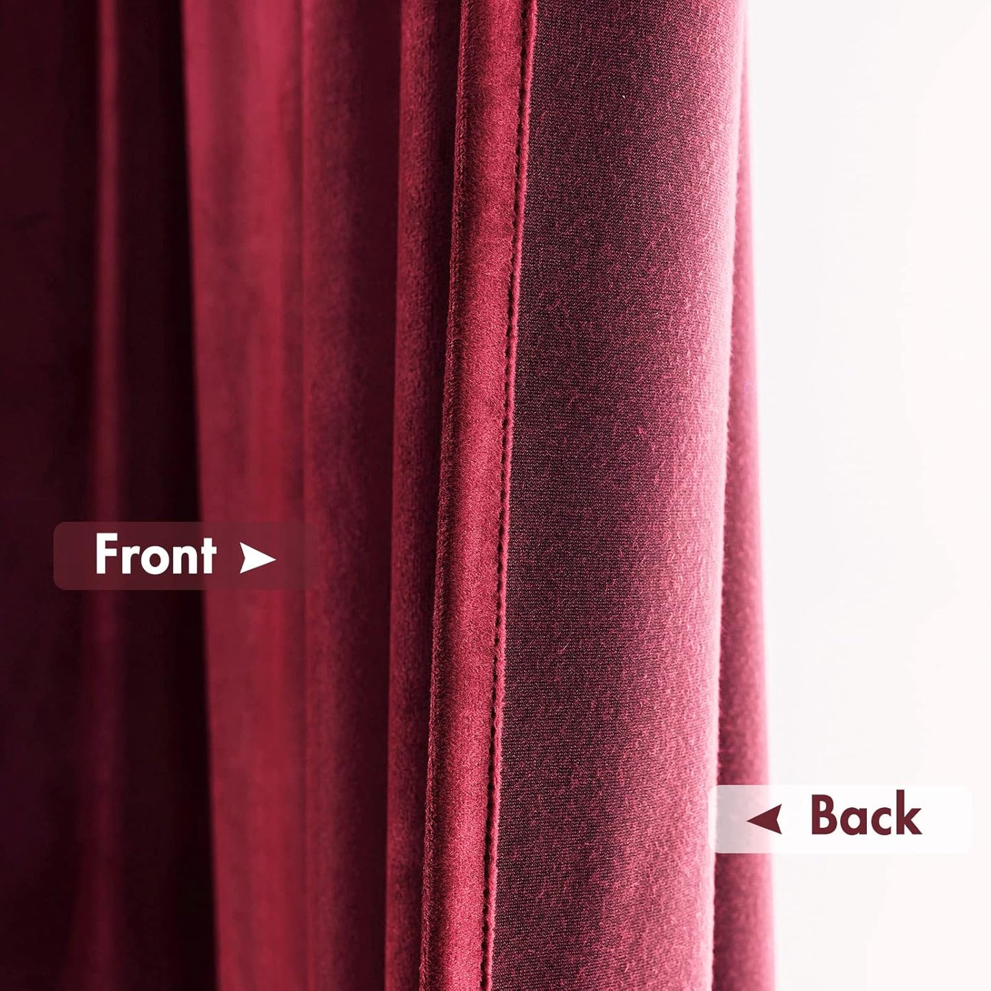 MIULEE Burgundy Velvet Curtains Thermal Insulated Blackout Curtain Christmas Drapes for Bedroom Living Room Darkening 72 Inches Long Curtains Panels Rod Pocket Set of 2