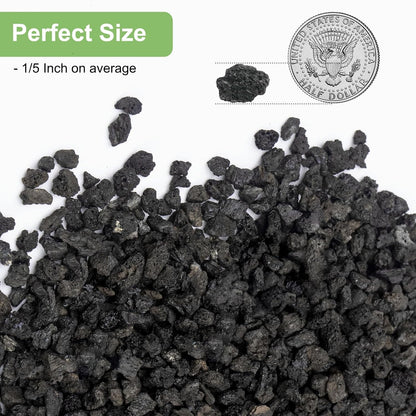 2.5lbs Lava Rocks for Plants, 1/5 Inch Black Gravel for Succulent, Cactus, Bonsai Tree, Pure Volcanic Rocks, Top-Dressing, Good Drainage