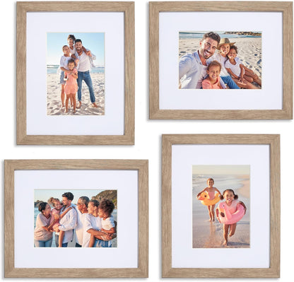 Sheffield Home 4 Piece Gallery Wall Frame Set, 8x10 Inch, Light Natural