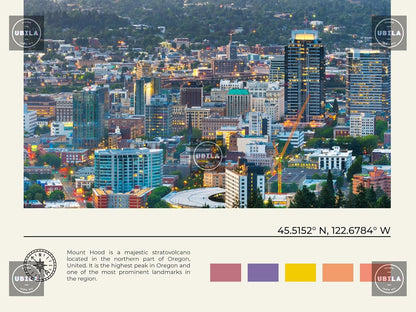 StudioUBILA Portland Wall Art Poster, Decorative Cityscape Landscape Art Prints, Home Decor Wall Art Print for Bedroom Living Room Kitchen Decorations, Unframed