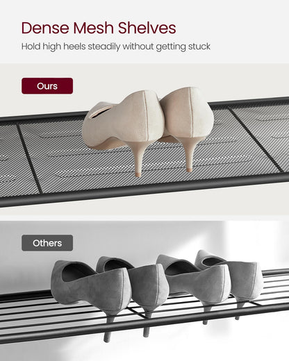 VASAGLE Shoe Rack, 5-Tier Shoe Storage Organizer with 4 Metal Mesh Shelves for 16-20 Pairs and