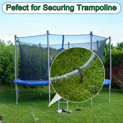 24 Inch Rebar Ground Stakes 3/8 Inch Tent Stakes Heavy Duty 12 Pack Steel Ground Anchors Chain Link Fence Stakes Trampoline Stakes with Chisel Point end for Swing Set and Camping Tent, Black