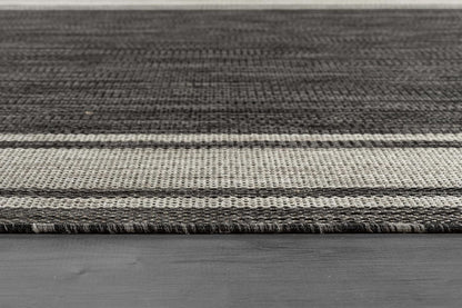 Beverly Rug Large Outdoor Rug 9x12 Modern Bordered Area Rugs for Indoor and Outdoor Patio Deck Porch Garden Waterproof Weather Sun Resistant Washable Outside Carpet (9 x 12 Dark Gray)