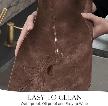 MOSAYT Vinyl Placemats Set of 4-12 X 17 Inch - Faux Leather 100% Waterproof Oil-Proof Wipeable PU Place Mats, Heat Resistant Reversible Table Mats for Kitchen, Dining, Outdoor (Coffee)