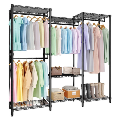 Garvee Clothes Rack Heavy Duty Freestanding 4 Hanging Rods Adjustable