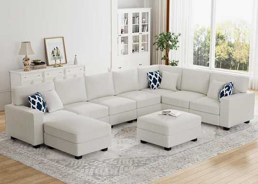 L Lengend Vansen Modular Sectional Sofa U Shaped Couch with Ottoman Modern Reversible Corner