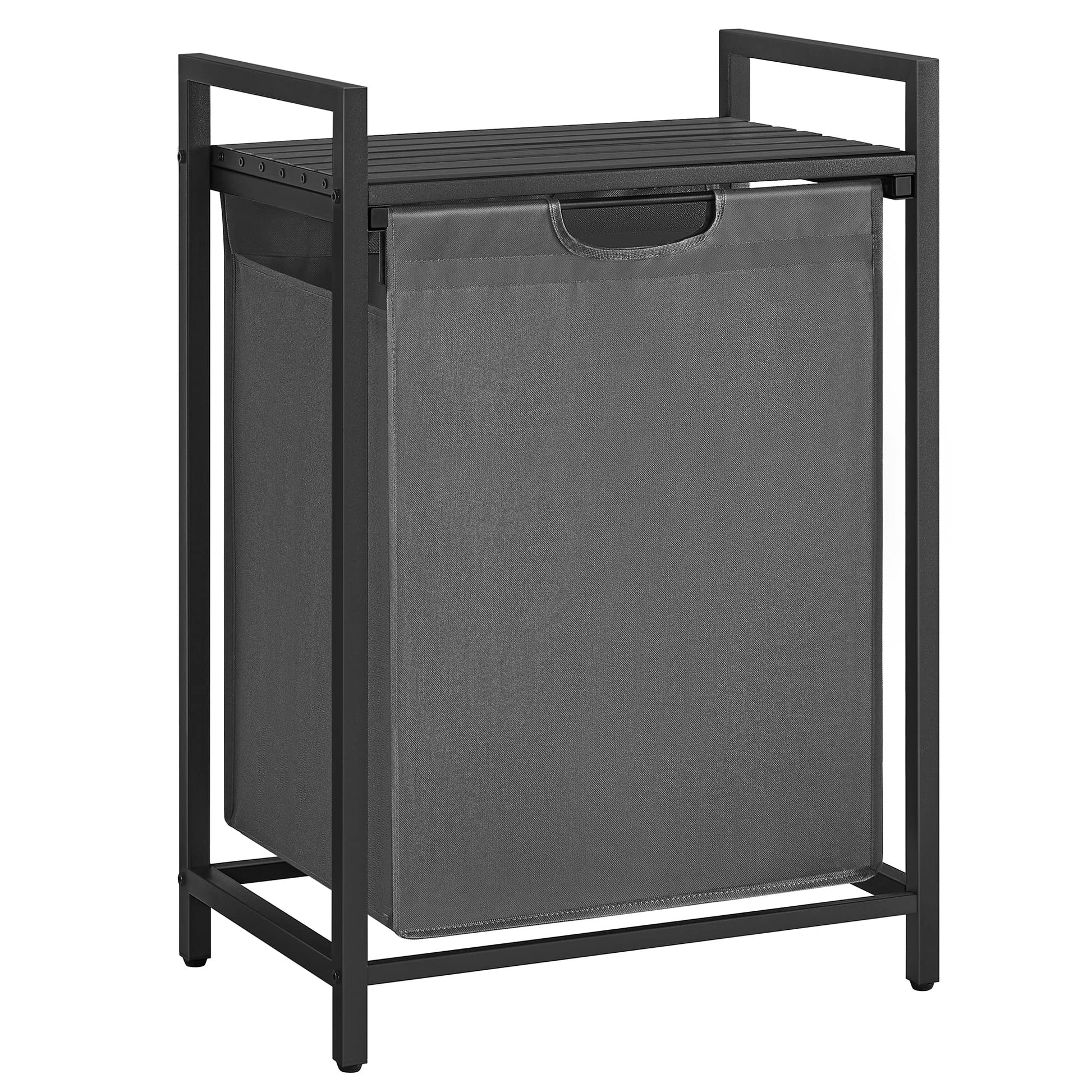 VASAGLE Laundry Hamper, 1 Pull-Out Bag, Shelf, 17.2 Gallons (65L)