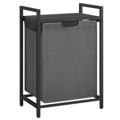 VASAGLE Laundry Hamper, 1 Pull-Out Bag, Shelf, 17.2 Gallons (65L)