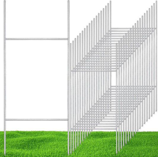 30 Pcs H Stakes for Yard Signs 30'' x 10'' Metal Heavy Duty H Frame Wire Stakes Weatherproof Metal Holder for 4mm 5mm Corrugated Signs Advertising Board Guidepost Yard Halloween Decor