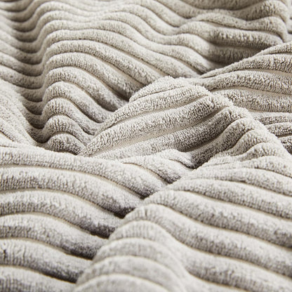 Fancy Homi 2 Packs Neutral Grey Big Decorative Throw Pillow Covers 24x24 Inch for Living Room Couch Bed, Rustic Farmhouse Boho Home Decor, Soft Corss Corduroy Patchwork Accent Square Cushion Case 60cm