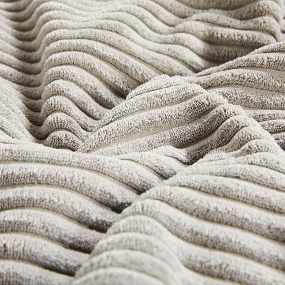 Fancy Homi 2 Packs Neutral Grey Euro Decorative Throw Pillow Covers 28x28 Inch for Couch Bed Sofa, Rustic Farmhouse Boho Home Decor, Soft Corss Corduroy Patchwork Textured Square Cushion Case 71x71 cm