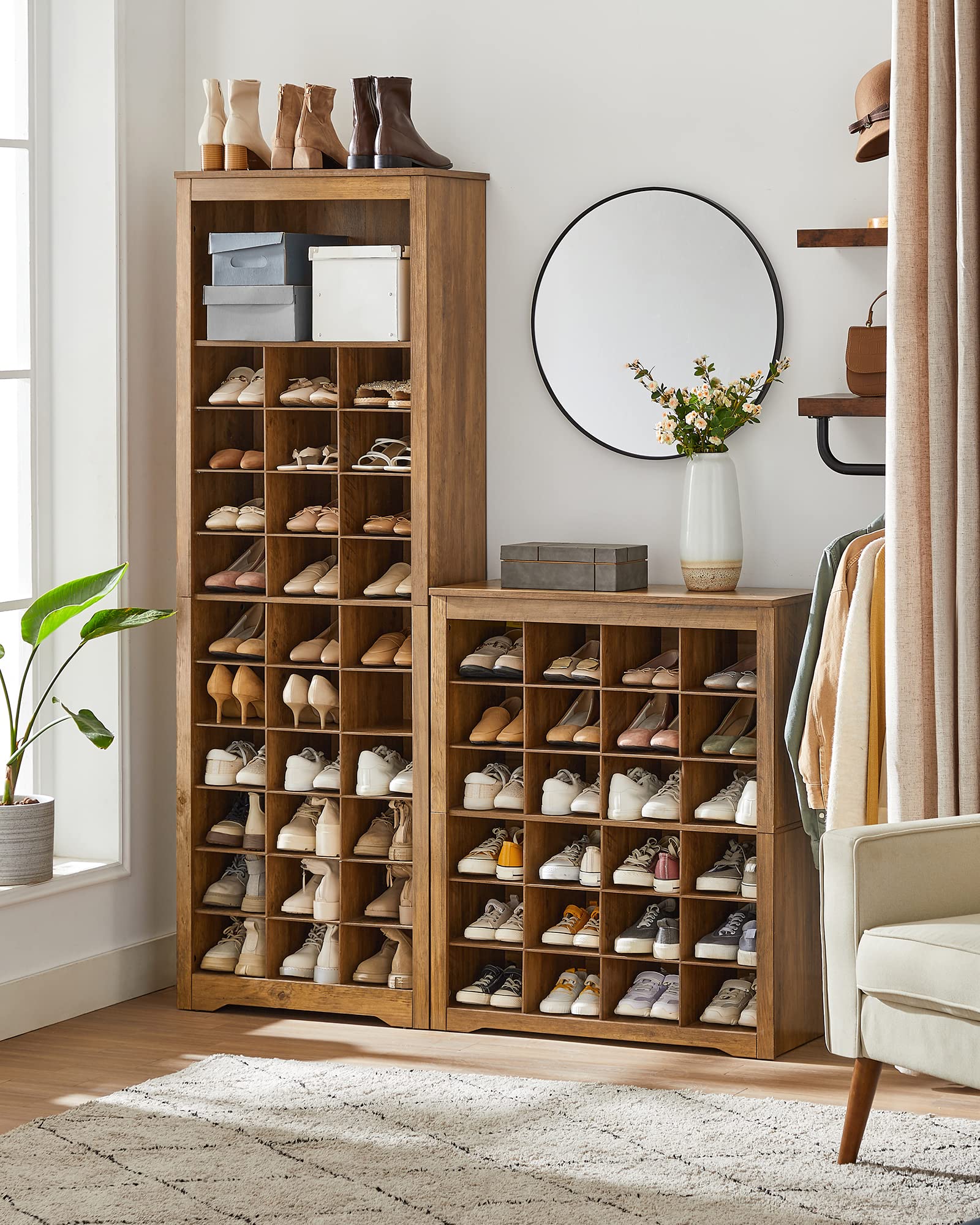 VASAGLE Shoe Storage Cabinet, 10 Tier Shoe Rack Organizer, Holds Up to 30 Pairs of Shoes, for