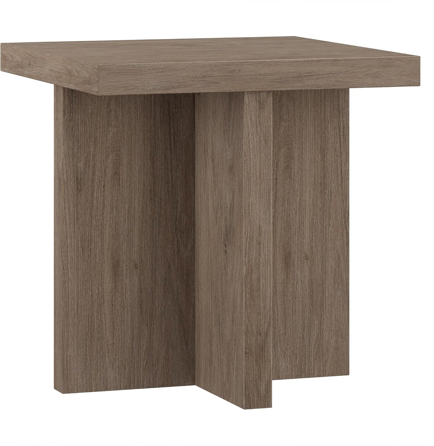 Henn&Hart 22" Wide Square Side Table in Weathered Gray, for Home, Living Room, Bedroom, Entertainment Room, Office