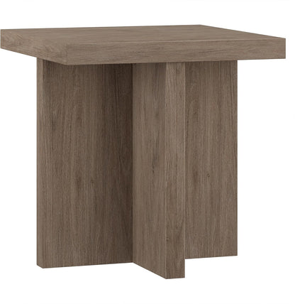 Henn&Hart 22" Wide Square Side Table in Weathered Gray, for Home, Living Room, Bedroom, Entertainment Room, Office