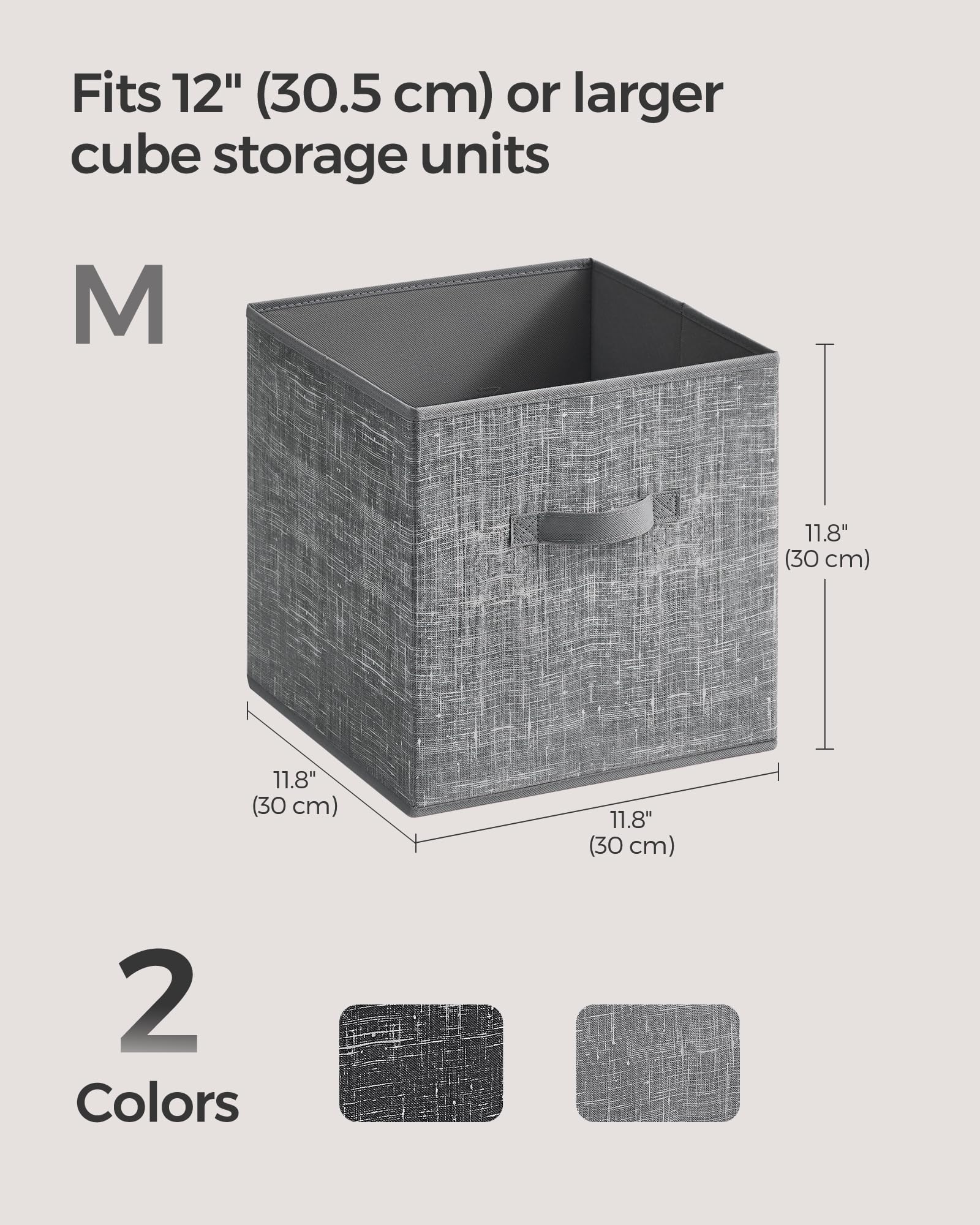 SONGMICS Storage Cubes, Set of 8, 11.8-Inch Foldable Closet Organizers
