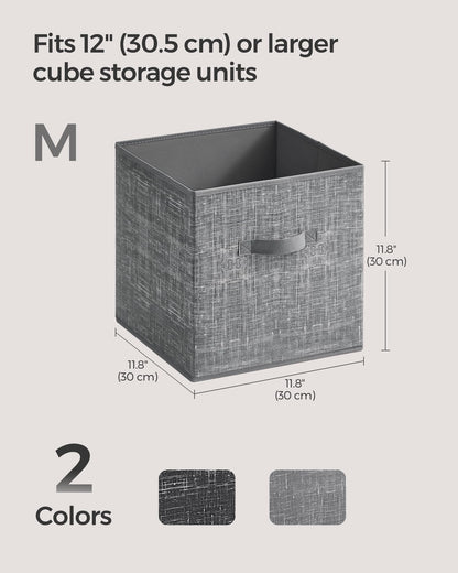 SONGMICS Storage Cubes, Set of 8, 11.8-Inch Foldable Closet Organizers