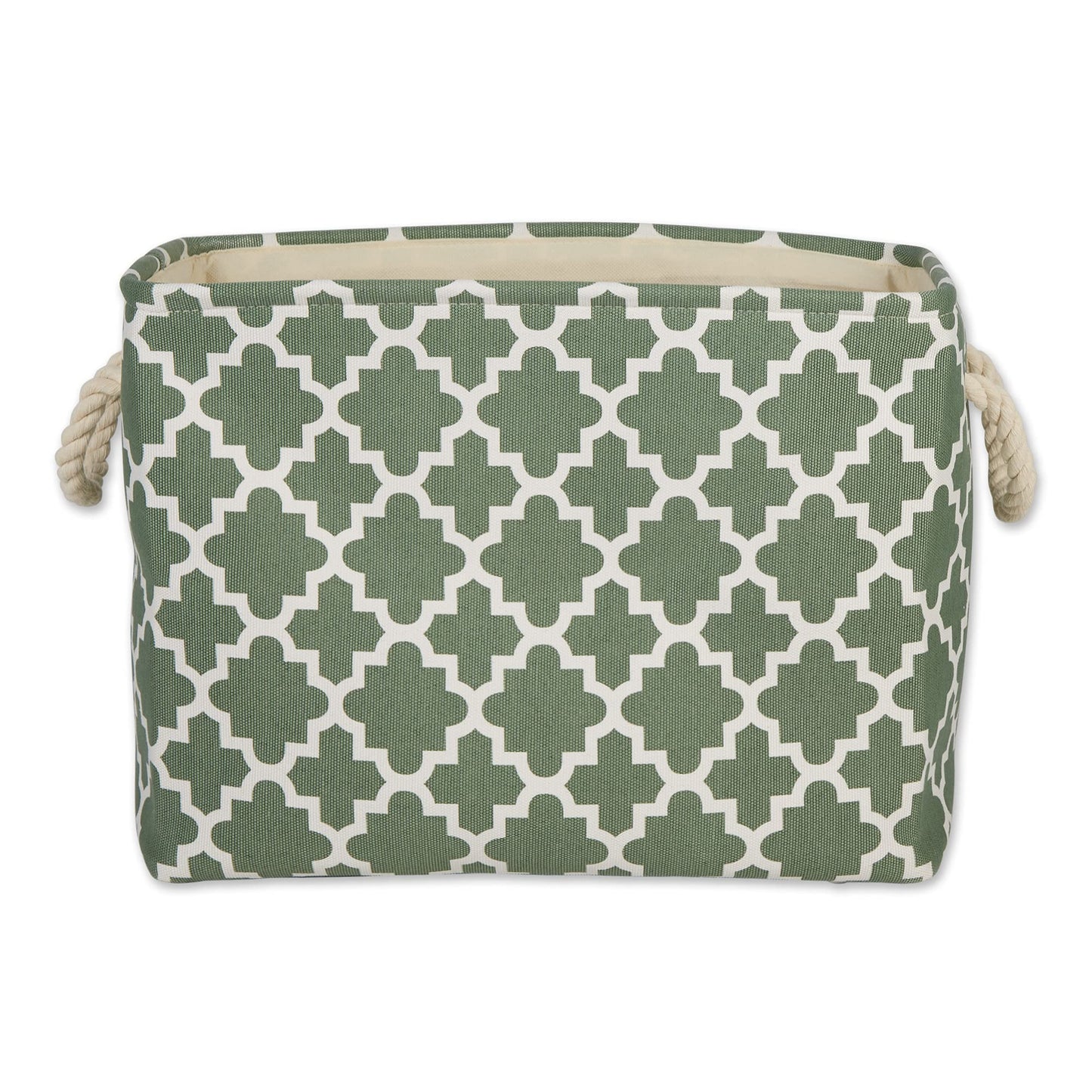 DII Polyester Container with Handles, Lattice Storage Bin, Medium, Artichoke