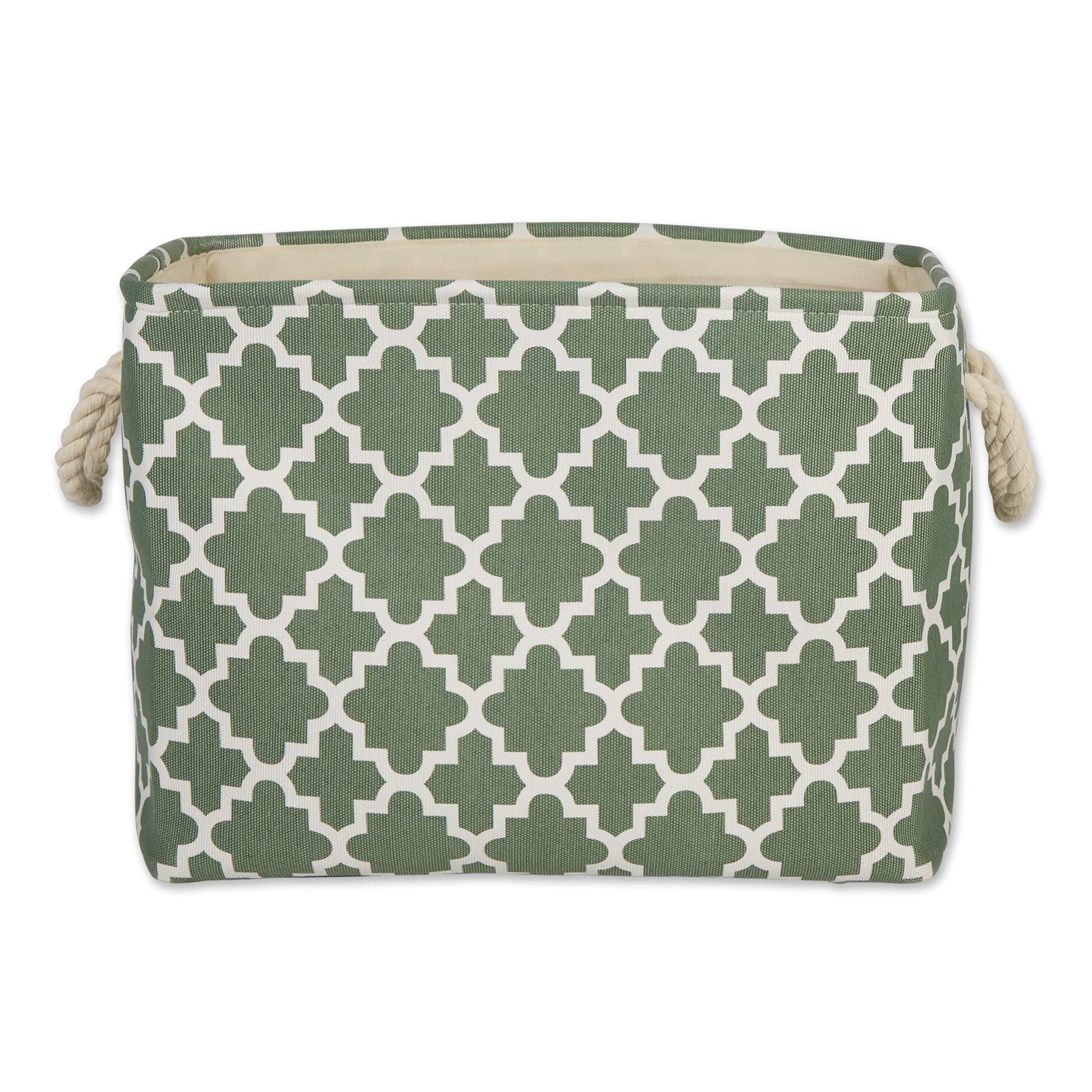 DII Polyester Container with Handles, Lattice Storage Bin, Medium, Artichoke